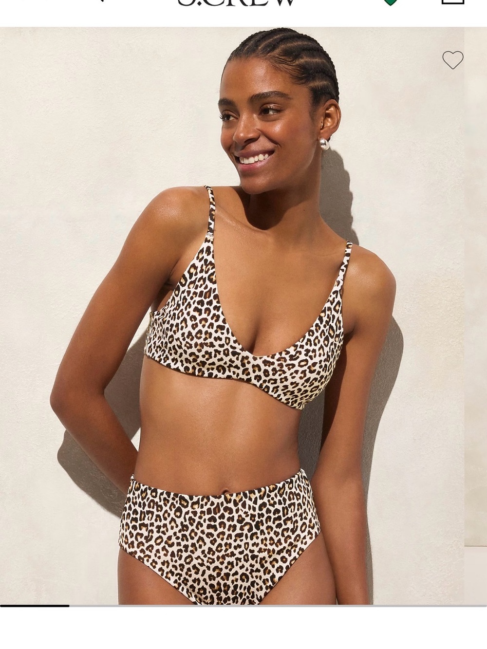 J. Crew Leopard Print Bikini Set - Brown, Black, Cream